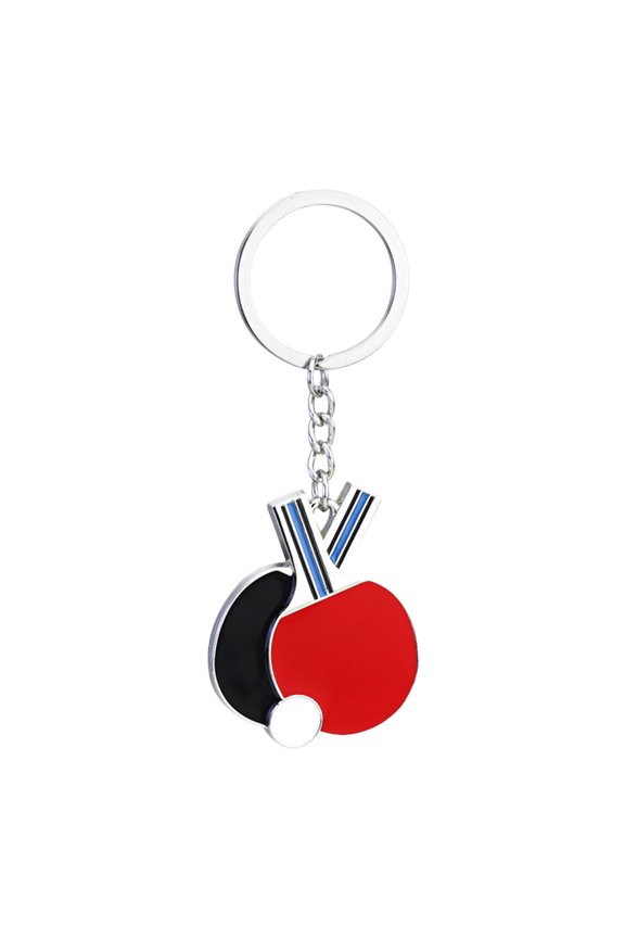 Table Tennis Racket Keychain|Sports Keychain Bag Ornament Pendant|Wear-Resistant Pong Racquet Bat Ke