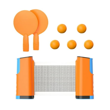 Table Tennis Racket Set Portable Telescopic Ping Pong Paddle Kit With Retractable Net 5 Ball Durable Family Games Set