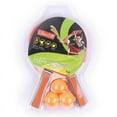 thumbnail image 1 of Table Tennis Racket Set Two Rackets Three Balls Double Sided Reverse Rubber Straight Racket, 1 of 12
