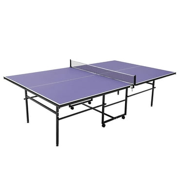 Table Tennis Tables,Full Size Folding Rolling Table Tennis Table Indoor Ping Pong Table with Net Professional Outdoor Table Tennis Tables with 4 Wheels for Easy Movement,Single Player Playback Mode,9'