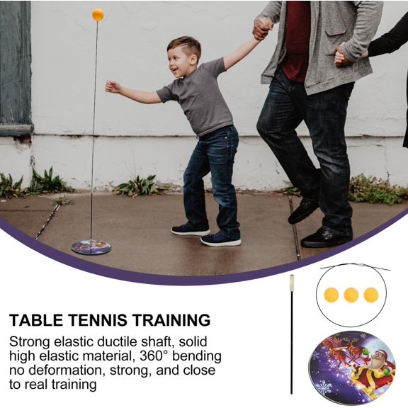 Table Tennis Trainer Accessories: Ping Pong Machine Swing Trainer with Stainless Steel Base and Soft Shaft Elastic Rod and Balls Portable Practice Robot Rebounder Set for Indoor Outdoor