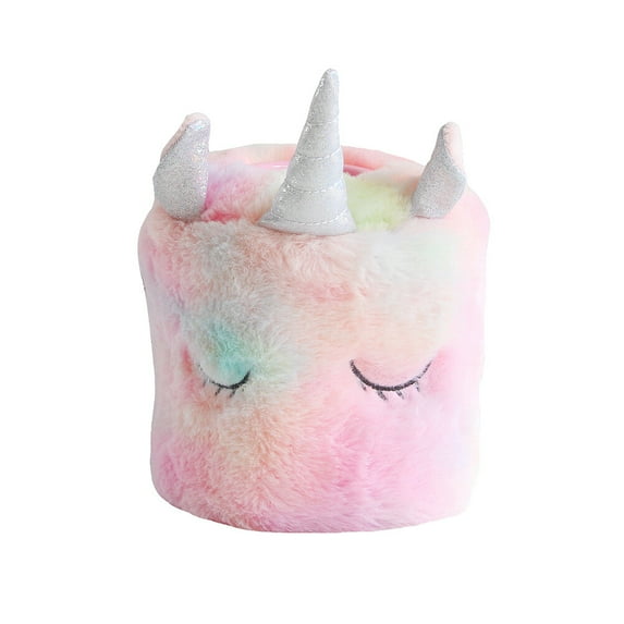 Unicorn Tissue Box Plush Storage Holder for Home Hotel Restaurant Round Pattern