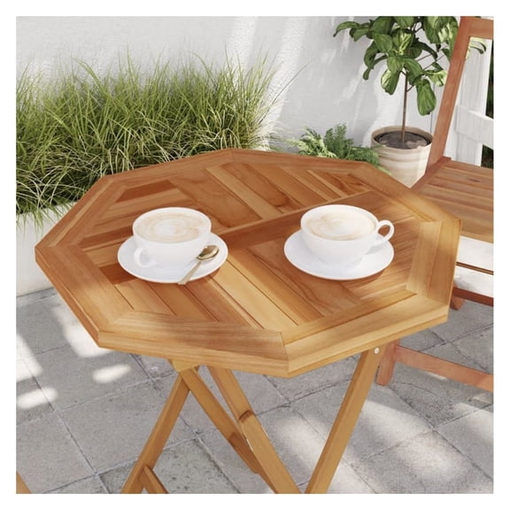 Table Top 23.6"x23.6"x1" Octagonal Solid Wood Teak Brown