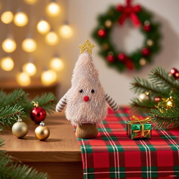 Table Top Christmas Tree Decor - Small Festive Figurines for Desk, Dorm, Apartment, Fireplace, Dining Room, Bedroom Holiday Home Decor & Collectibles