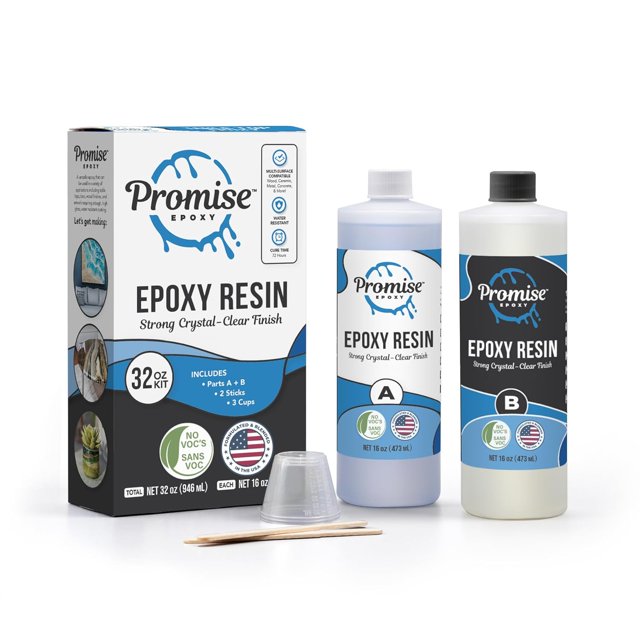 Table Top Epoxy Resin Kit That Self Levels, 32oz High Gloss Craft Food
