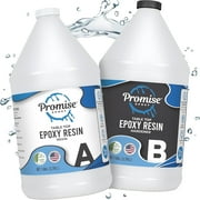 Promise Epoxy Epoxy Resin Kit 2 Gal-Crystal Clear, UV Resistant, Self Leveling, Food Safe for Table Top, Wood Casting, Use with Mica Powder