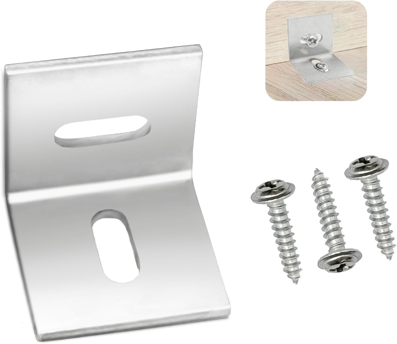 Table Top Fasteners,20 Pack Z Clips for Table Tops Included 60 pcs Screws,Adjustable Corner Braces for Wood Table Tops,Which L Brackets Use on Wood Table as Countertop Fasteners