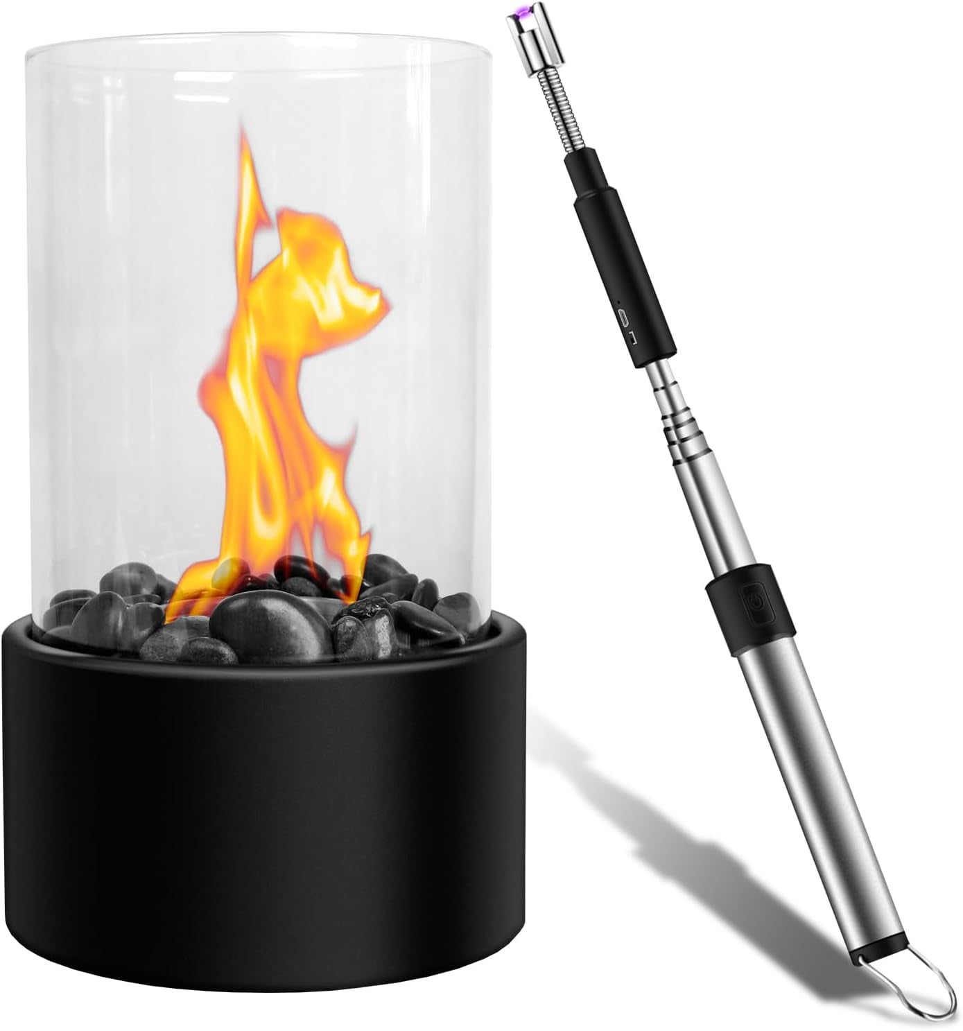 Table Top Firepit with Adjustable Flame Ring Indoor Fire Pit Tabletop