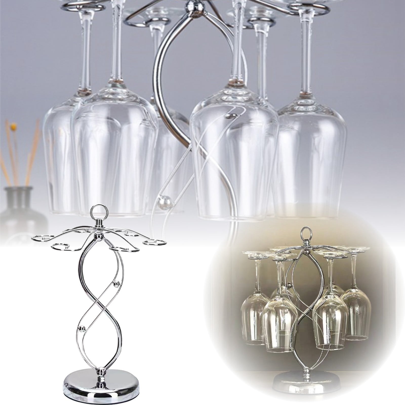 Table Top Glass Holder With 6 Hooks Table Top Independent Drying Rack