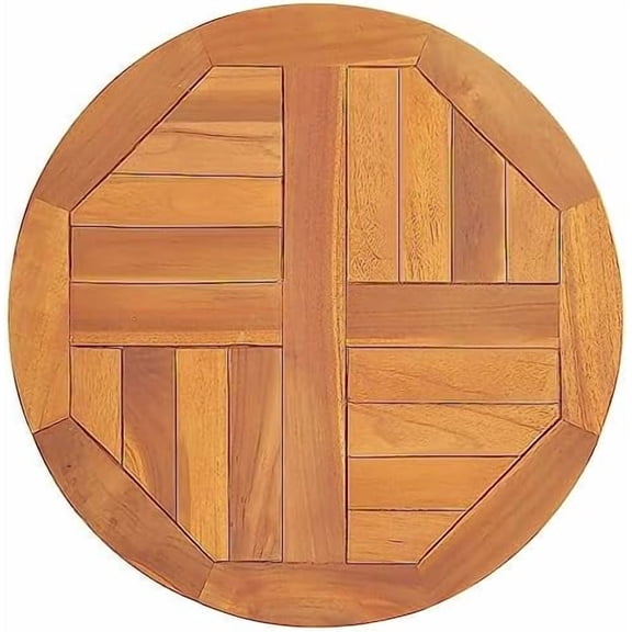 Table Top Solid Teak Wood Round 2.5 cm 50 cm, Kitchen Coffee Replacement Table Top, Dining Tabletop, Desk Worktop Desktop, CountertopTop Furniture$$Furniture