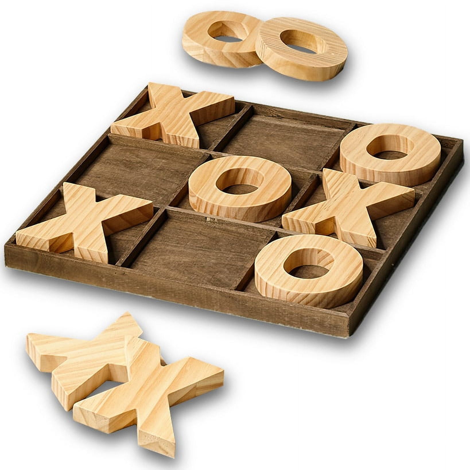 Jumbo Wooden Tabletop Tic-Tac-Toe Game Set