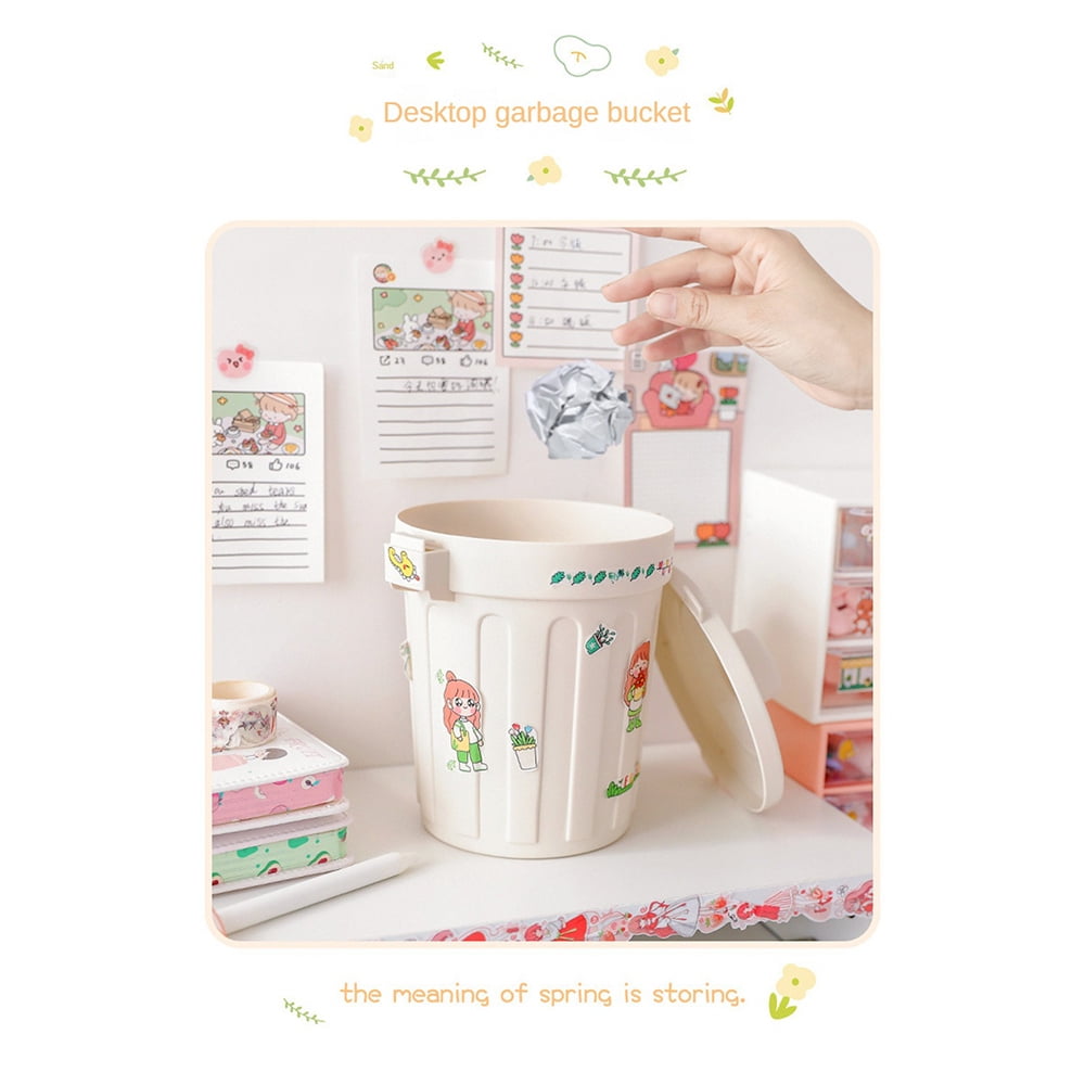 Table Top Trash Can Table Top Mini Dormitory Student Personal Bed Cute Small Household Storage