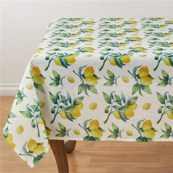 Table Topper With Lemon Print Design