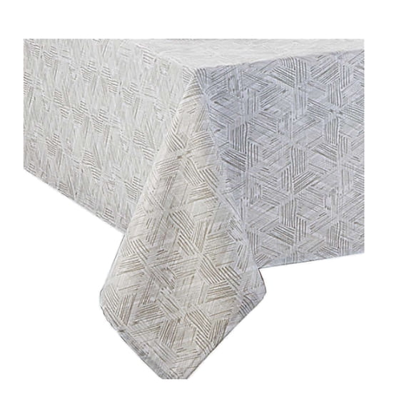 Table Trends Indoor Outdoor Tablecloth Text Diamond Grey Neutral (70 Round)