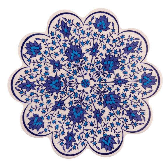 Table Trivets Blue Tulips Large Ceramic Trivet 7" (18 cm) Trivets for Hot Dishes Serving Trivets
