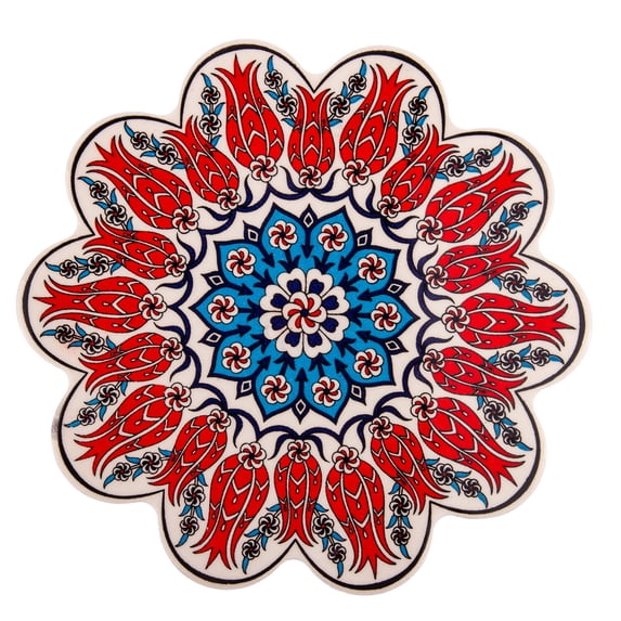 Table Trivets Bordeaux Tulips Large Ceramic Trivet 7" (18 cm) Trivets for Hot Dishes Serving Trivets