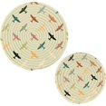 thumbnail image 1 of Table Trivets for Hot Dishes Cartoon Planes Round Trivet Mat 2PCS Kitchen Potholders Heat Resistant Pot Holder for Bowl Teapot Home Decor Gifts, 1 of 7