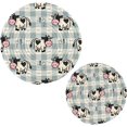 thumbnail image 1 of Table Trivets for Hot Dishes Milk and Cute Cow Round Trivet Mat 2PCS Kitchen Potholders Heat Resistant Pot Holder for Bowl Teapot Home Decor Gifts, 1 of 7