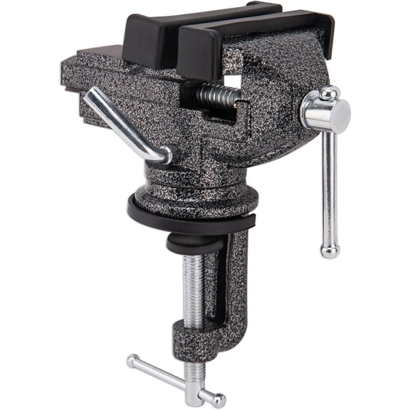 Table Vise 3 Inch,  Vise Clamp- Portable Bench Clamp, 360? Swivel Base Clamps Fixed Tool for Woodworking,  Creations, Metalworking,  Conduit, Drilling,  (Black)