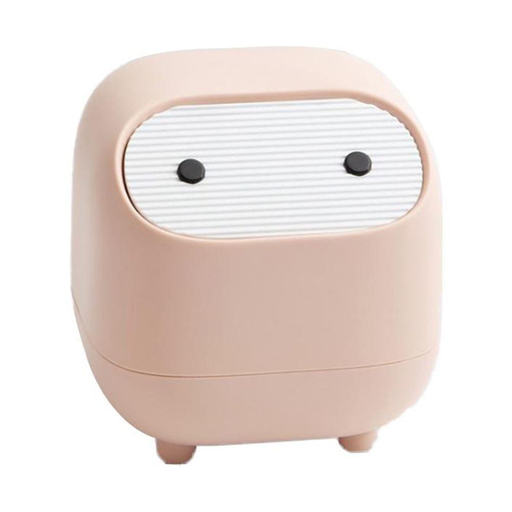 Table Waste Bin with Push Lid Mini Table Rubbish Bin Cosmetic Bin for