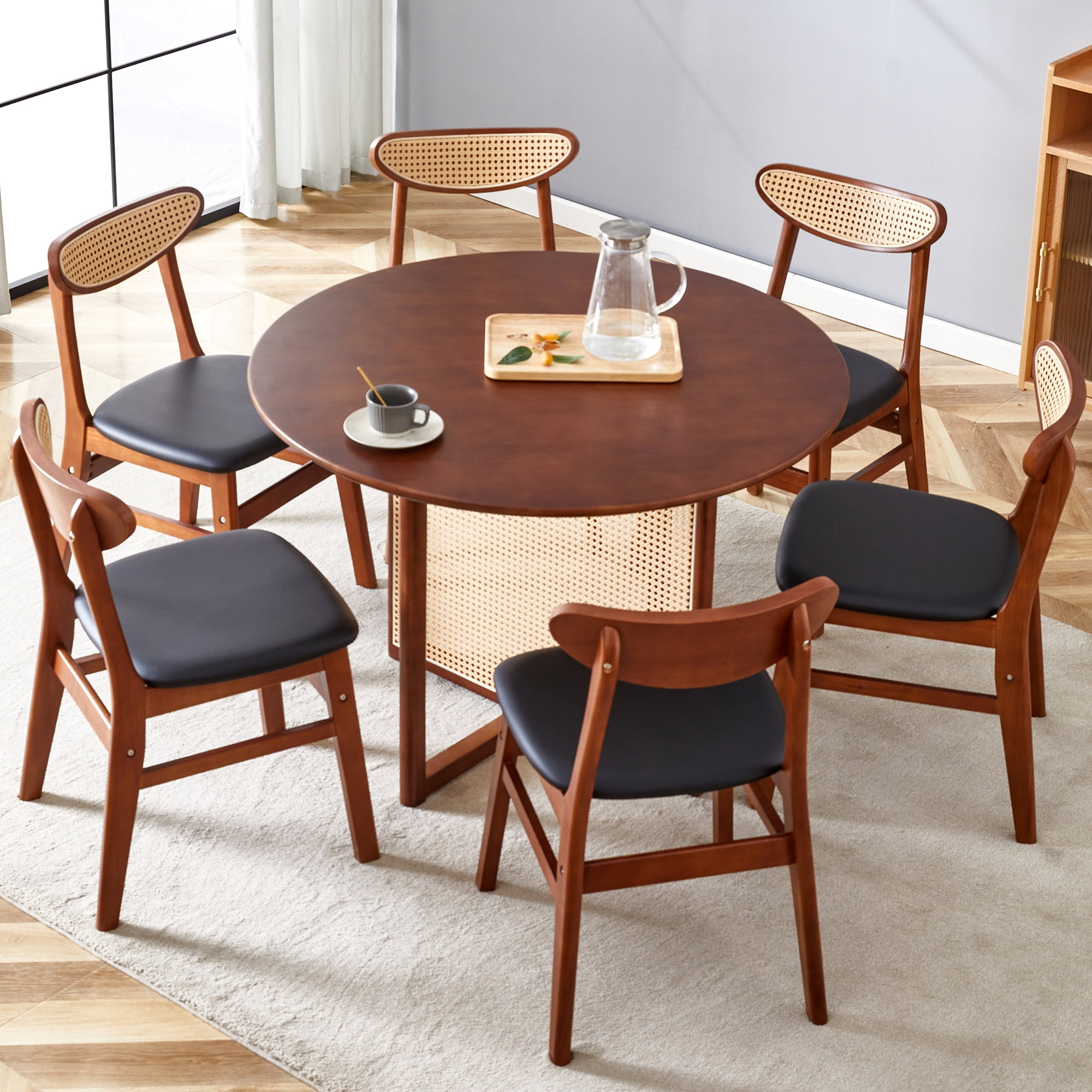 Table and chair set, ancient style solid wood dining table, imitation ...