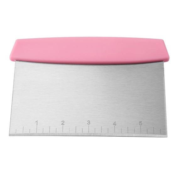 Table cutter scraper for dough pastry, stainless steel baking tray scraper, suitable for kitchen bakingPink