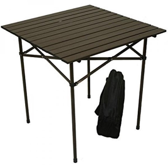 table in a bag ta2727 tall aluminum portable table with carrying bag, brown