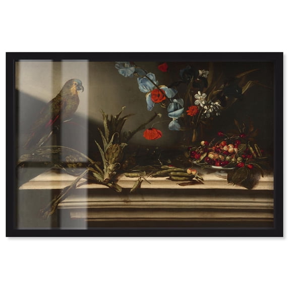 Table of Riches Shadowbox Print Vintage Decor by Art Remedy, Black Frame, 30 x 20