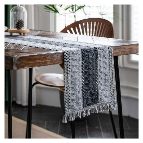 Table runner, 30×120CM table runner with tassels, vintage dining table cloth, table runner, American style table runner, suitable as dining table and tea bar decoration