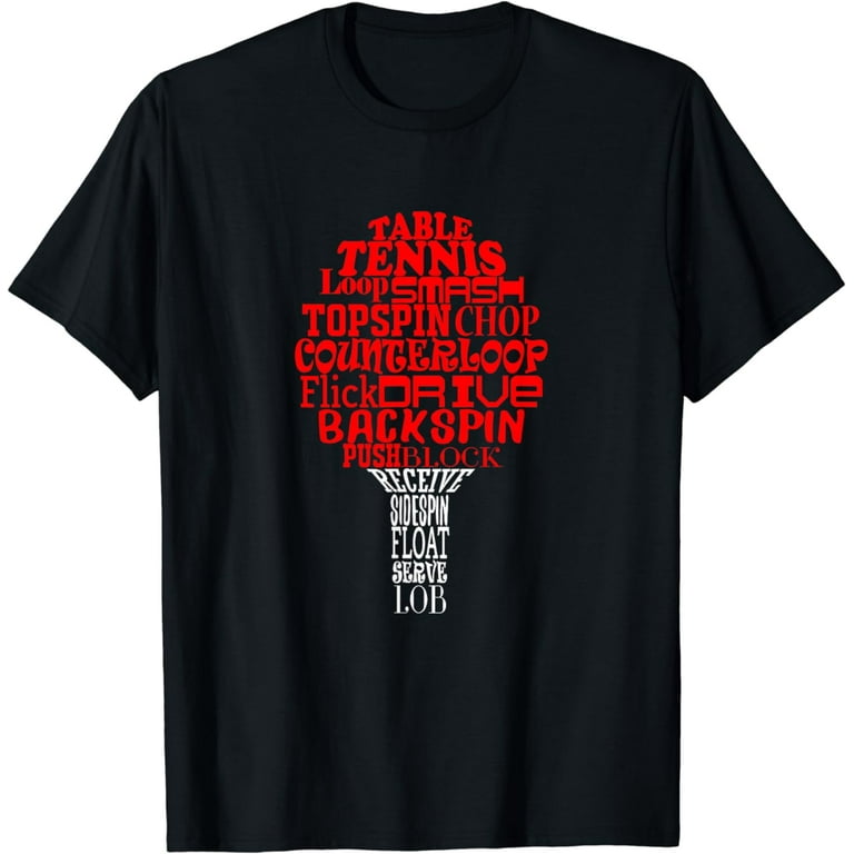 Table Tennis Word Cloud T-Shirt Table Tennis Word Cloud T-Shirt