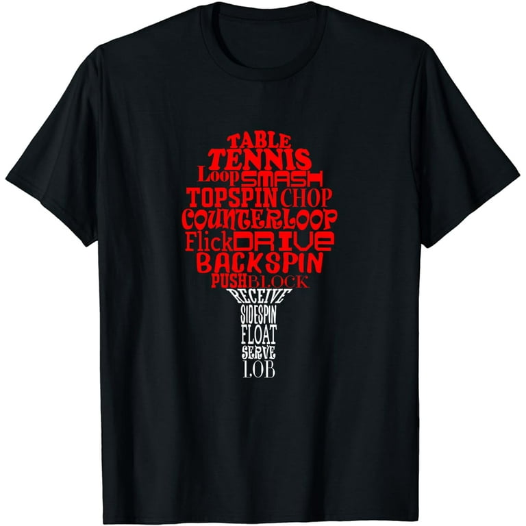 Table Tennis Word Cloud T-Shirt Table Tennis Word Cloud T-Shirt
