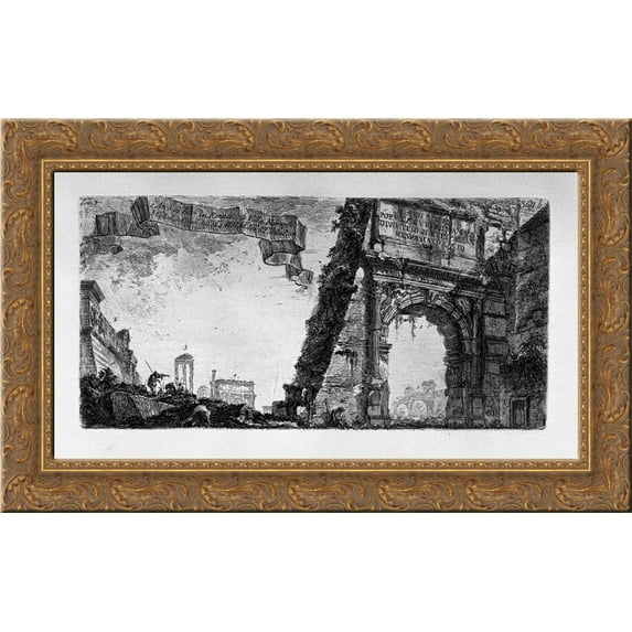 Table text: Registrations that are in the monuments of this collection 24x17 Gold Ornate Wood Framed Canvas Art by Piranesi, Giovanni Battista