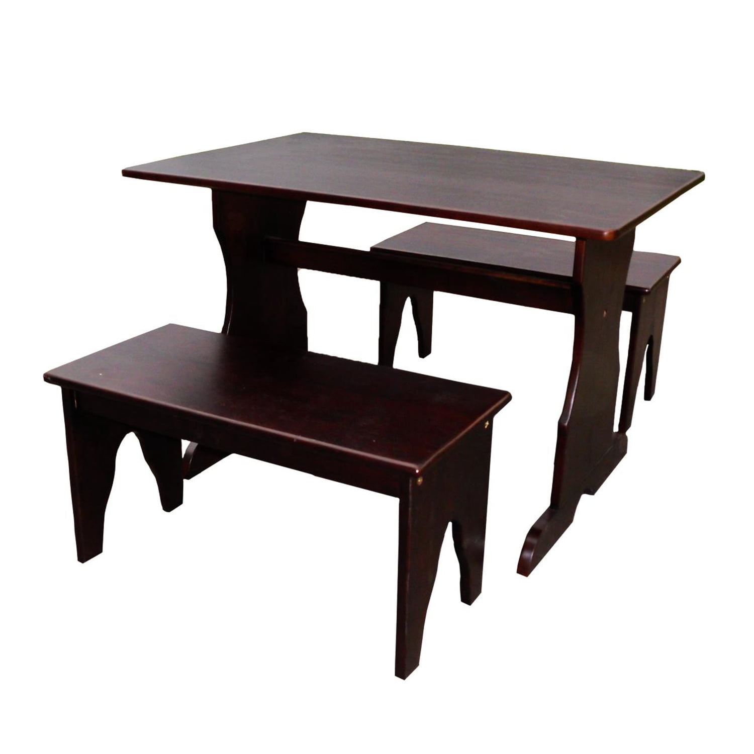 Java Bench And Table Table with 2 Benches-Color:Java - Walmart.com