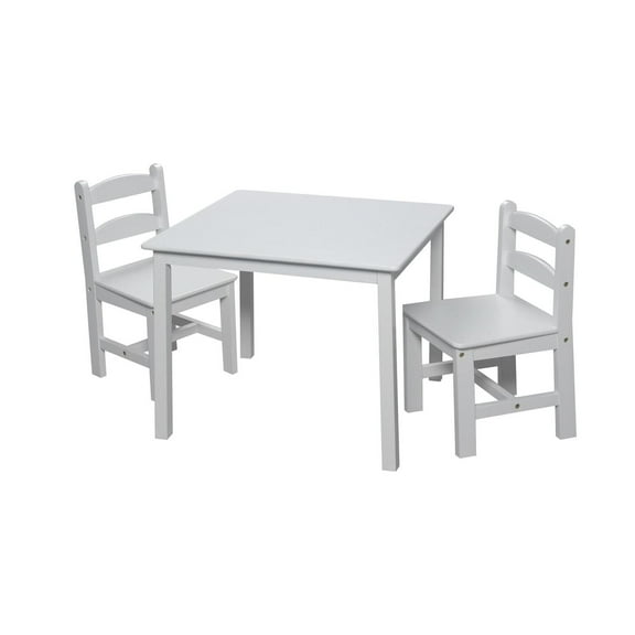 Giftmark 3018W Childrens Square Table with 2 Matching Chairs - White