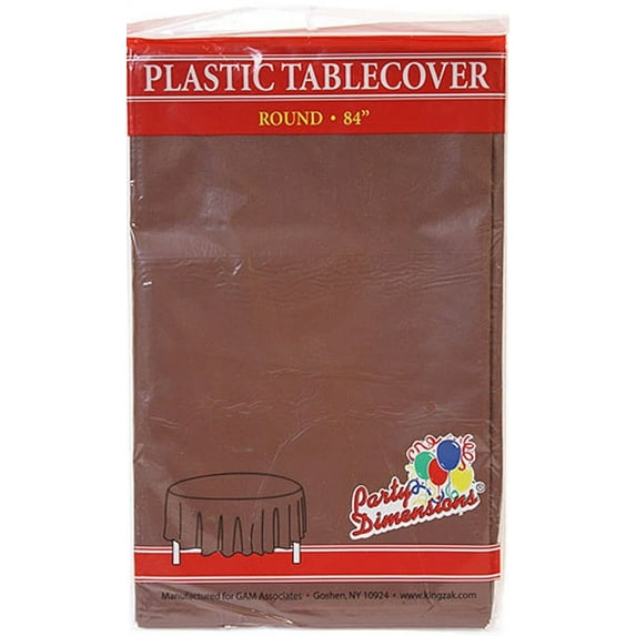 TableCloth Plastic Disposable Round Chesnut 84''