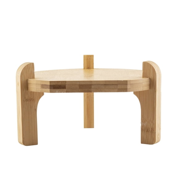 TableCraft 10-Inch Bamboo Stand for Glass Beverage Dispensers, 5.75-Inch Height