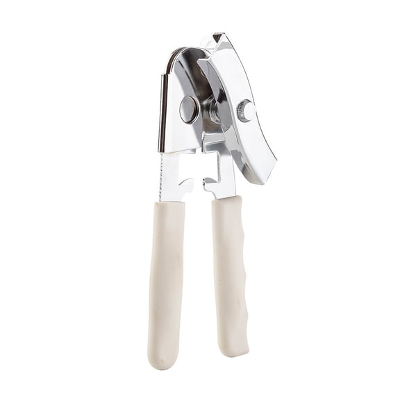 TableCraft 10444W 3-3/4 Manual Can Opener with White Rubber Handle"