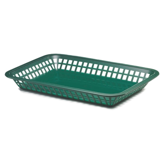 TableCraft 1079FG Grande Green 11.75 x 8.5 Platter Basket - Dozen"