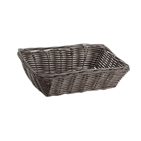 Tablecraft 1472 9" x 6" x 2 1/2" Rectangular Brown Rattan Basket - 12/Pack