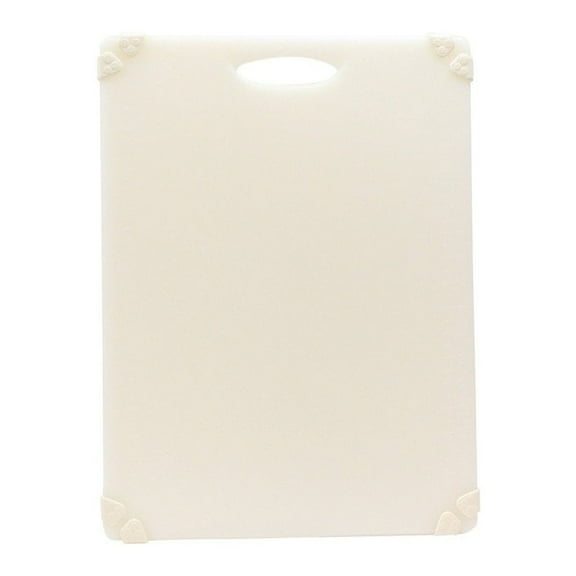 TableCraft 20" x 15" Grippy Polypropylene Cutting Board | White