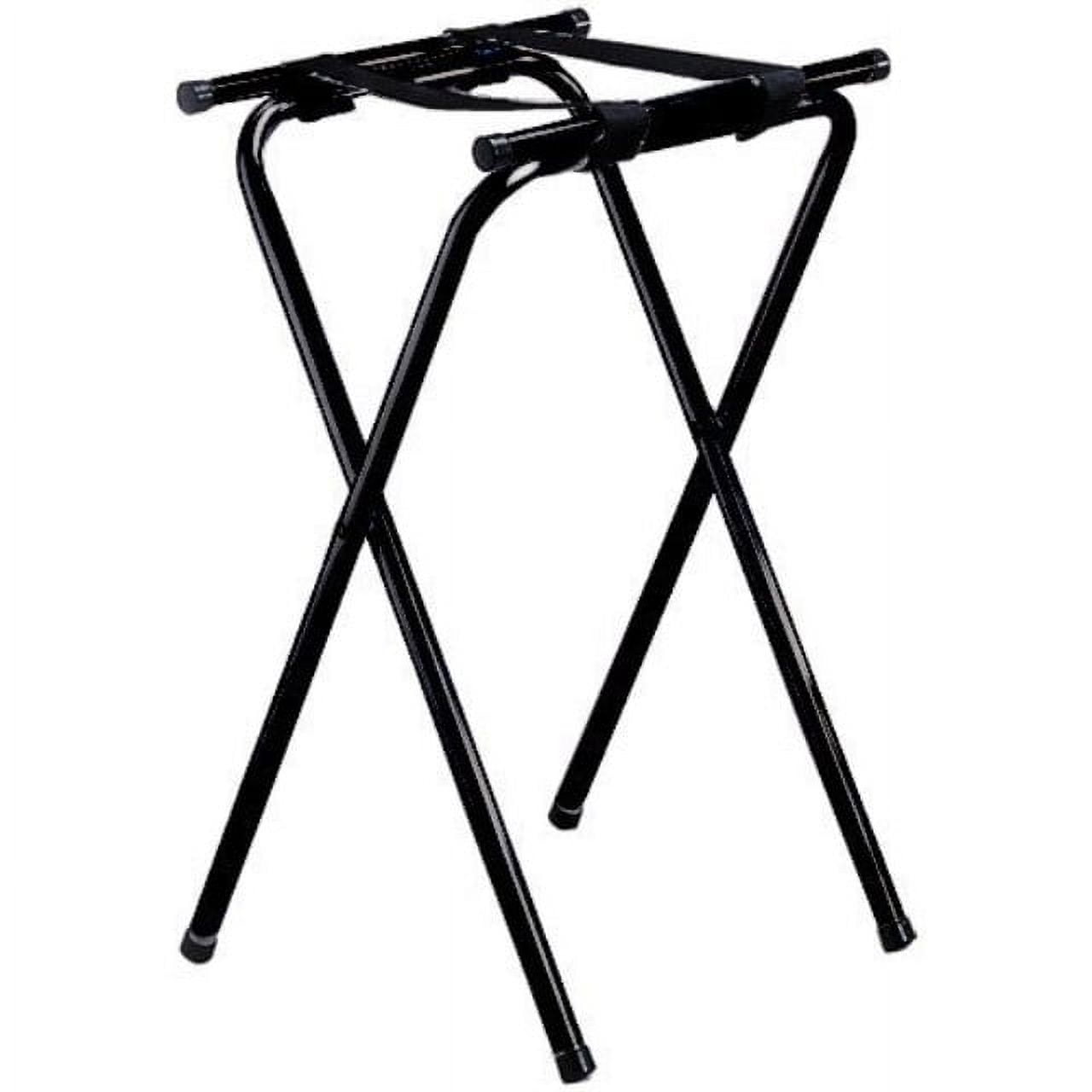 TableCraft 24BK Black 31-3/4 Powder Coated Metal Tray Stand