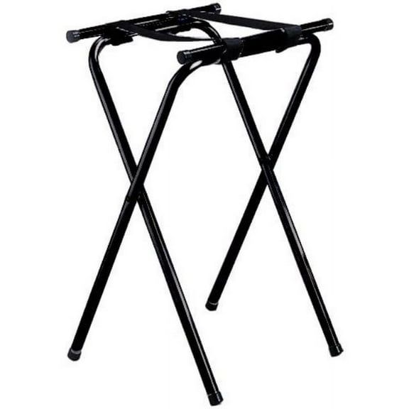 TableCraft 24BK Black 31-3/4 Powder Coated Metal Tray Stand"