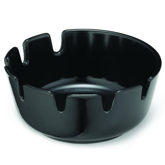 TableCraft 263B-1 Classic Black Phenolic 4 Stacking Ashtray - Dozen"