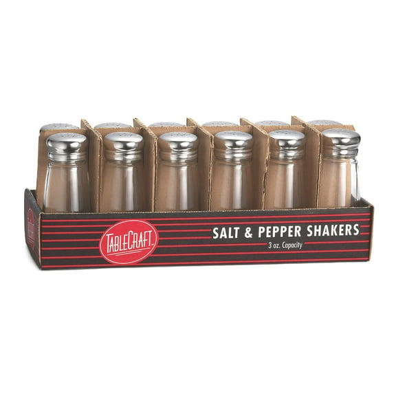 TableCraft C132-12 Glass 3 Oz. Salt / Pepper Shaker - Dozen