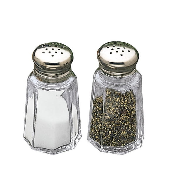 TableCraft C150-12 Paneled Glass 1 Oz. S&P Shakers - 12 / PK