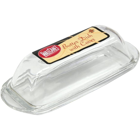 6374110 BUTTERDISH W/COVER GLASS TableCraft 3 in. W X 7 in. L Clear Glass Butter Dish (Pack of 6)