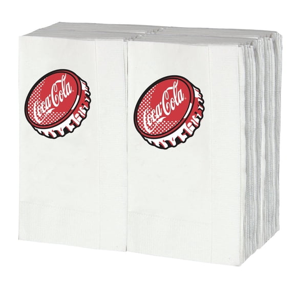 TableCraft Coca-Cola "Bottle Cap" 100ct Logo Napkins - fits CC301 Dispenser