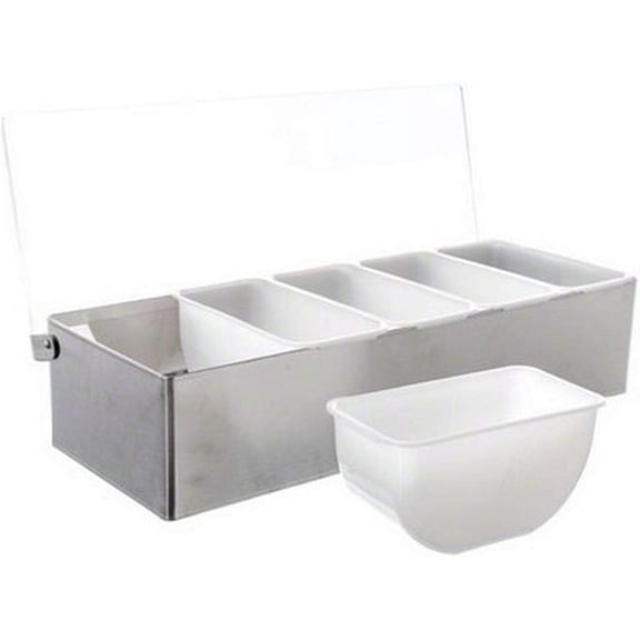 TableCraft Condiment Caddy, Pizza Topping Station, Stainless Steel Base