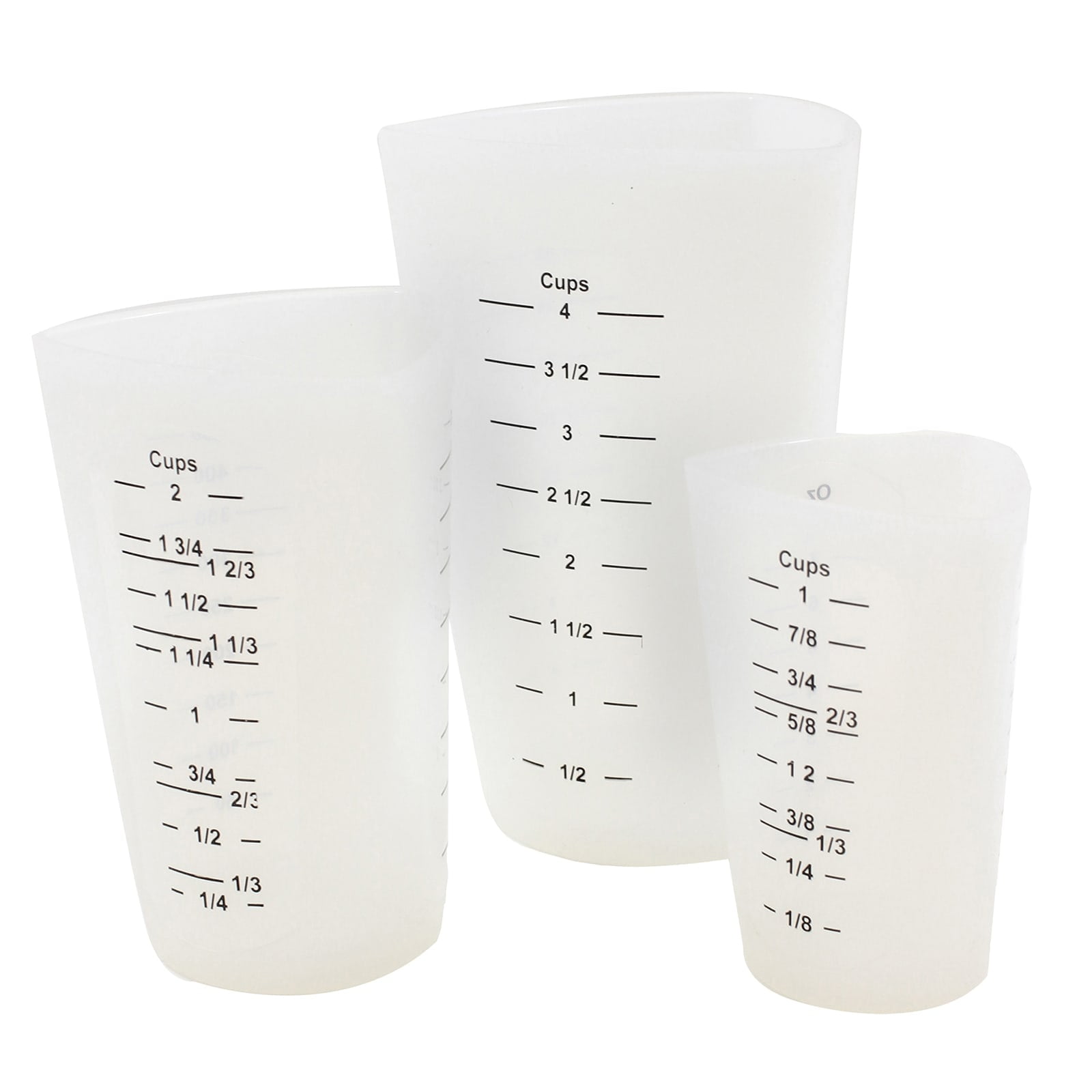 TableCraft HSMC3 3-Piece Stacking Silicone Measure Cup Set