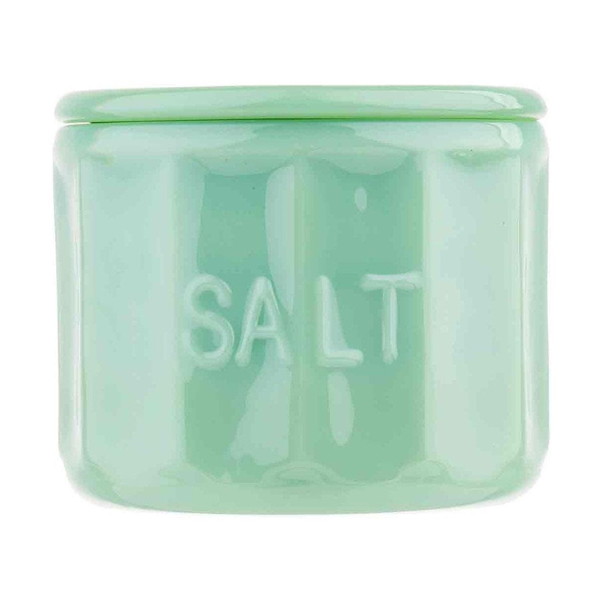 TableCraft Jadeite Glass Collection 9oz Salt Cellar with Lid